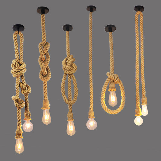 Hemp rope chandelier